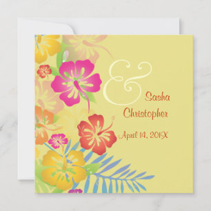 Convite Vintage/Leis/Luau/hibiscusConvites de Casamento