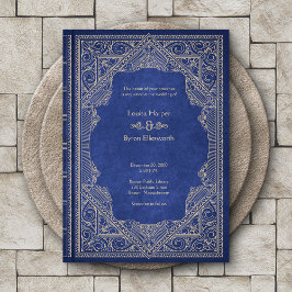 Convite Vintage Library Book Wedding