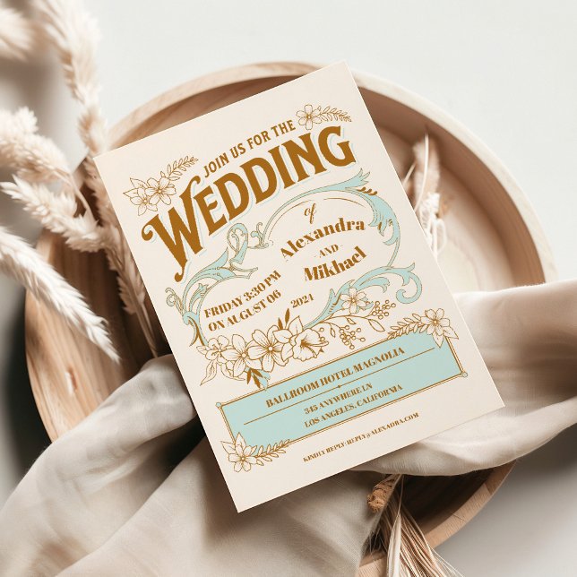 Convite Vintage Library Book Wedding (Criador carregado)
