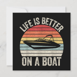Convite Vintage Life É Melhor Em Um Barco Capitão Barco P