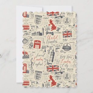 Convite Vintage London Flat Greeting Card