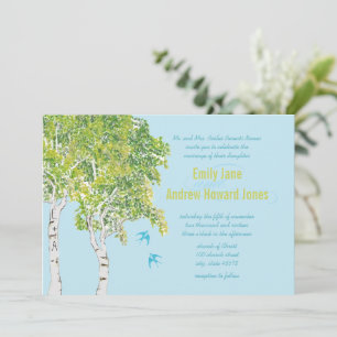 Convite Vintage Love Bird Tree Casamentos