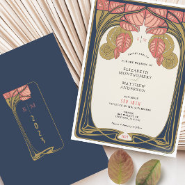 Convite Vintage Mackintosh Trees em Casamento Sanguíneo