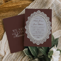 Vintage Marrom Chocolate Renda Doily Casamento Ret