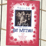Convite Vintage Mauve Pink Marinho Azul Bat Mitzvah Foto<br><div class="desc">Os convites de taco mitzvah botânico vínico são perfeitos para paletas cor azul-mauve e marinho. Ao redor de flores selvagens e Star of David são um belo toque final para sua foto. Este convite fofo de morcego rosa mitzvah é versátil para temas de festa de aniversário de cabelos, cor-de-rosa, cor-de-rosa....</div>