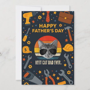 Convite Vintage Melhor Pai De Gato Com Placas De Presente