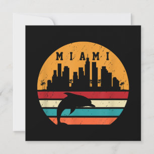 Convite Vintage Miami Dolphin Silhouette Souvenir Dolp, 80