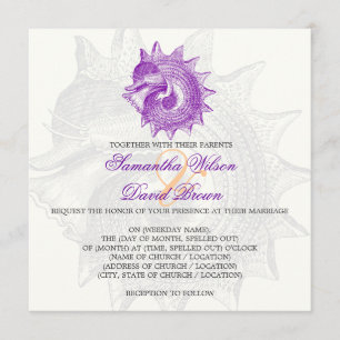 Convite Vintage Mollusk Shell Purple