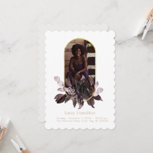 Convite Vintage Moody Purple Photo Funeral Program