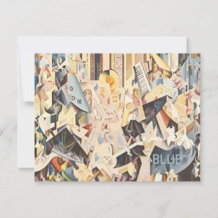 Convite Vintage Music, Art Deco Jazz, Rhapsody em Azul