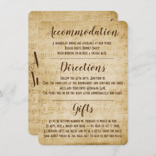 Convite Vintage Music Enclosure Card