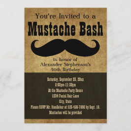 Convite Vintage Mustache Bash