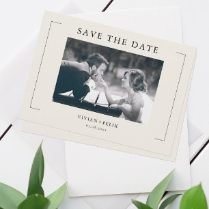 Convite Vintage Na moda Photo Save The Date (A Foto Vintag