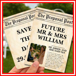 Convite Vintage Newpaper Retro Rustic Foto Salva A Data