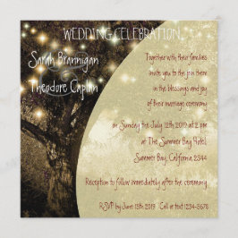 Convite Vintage Oak Tree noite luzes do casamento