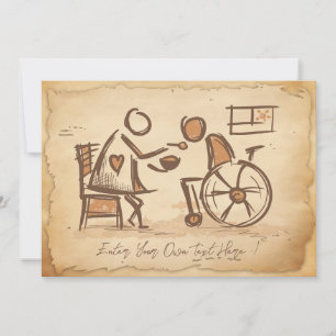 Convite Vintage Old Fashion Care Assistant