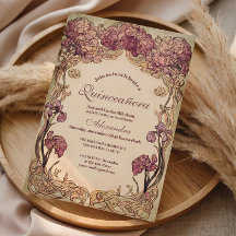 Vintage Orchid Art Nouveau Quinceañera