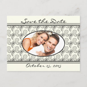 Convite Vintage Paisley Save The Date com suas Fot