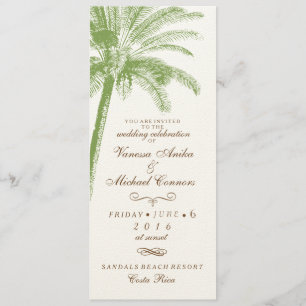 Convite Vintage Palm Tree Long Weditation