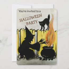 Convite Vintage - Partido de Halloween Personalizável