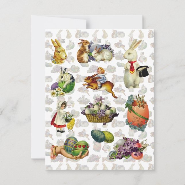 Convite Vintage Páscoa Luncheon (Frente)