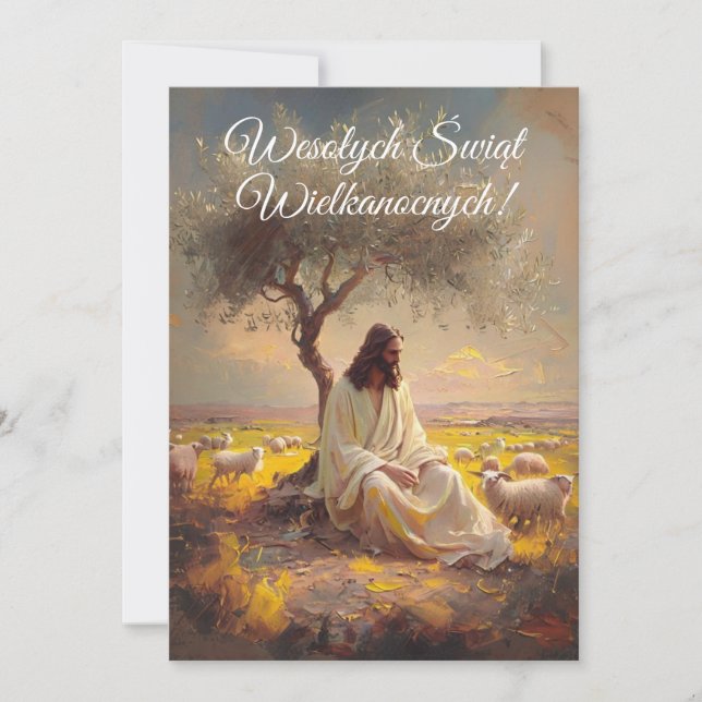 Convite Vintage Páscoa polonesa Wesolego Alleluja (Frente)