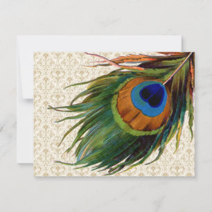 Convite Vintage Peacock Feather Bridal Tea