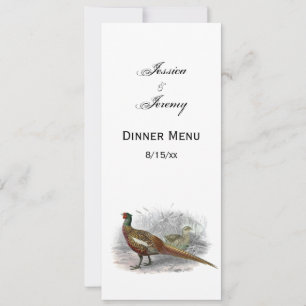 Convite Vintage Pheasant Game Bird Drawing Color 2