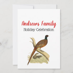 Convite Vintage Pheasant na Cor de Desenho da Pássaro do B