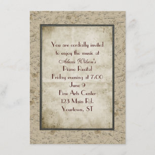 Convite Vintage Piano Considerando