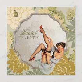 Convite Vintage Pin Up Menina dona de casa Chá de panela