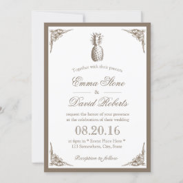 Convite Vintage Pineapple Elegant Wedding