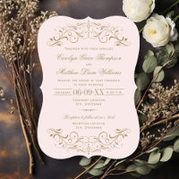 Vintage Pink e Antiguamente Dourado Casamento Farm