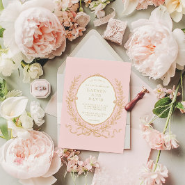 Convite Vintage Pink Paris Glam Invitation