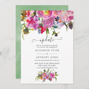 Convite Vintage Pink Peonies Floral Wedding Update