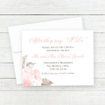 Convite Vintage Pink Watercolor Rosa, Depois Que Dizem Que<br><div class="desc">Elegante "Depois que dizem que eu faço" design de convite para o casamento. Personalize o texto personalizado cor-de-rosa e cinza de pewter.</div>