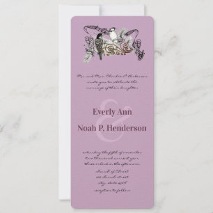 Convite Vintage Plum Love Bird Invitation