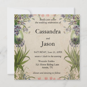 Convite Vintage Primavera Floral Wedding