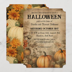 Convite Vintage Pumpkins Festa de Halloween
