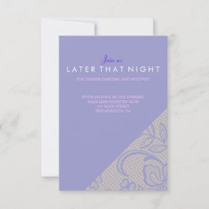 Convite VINTAGE PURPLE LACE Bat Mitzvah Party Card