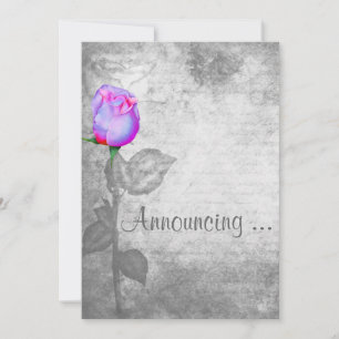 Convite Vintage Purple Rosebud Wedd