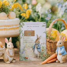 Convite Vintage Rabbit Garden Baby Shower