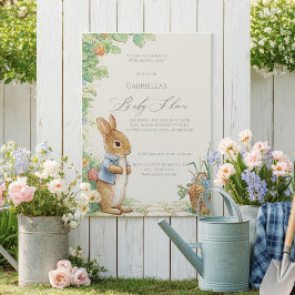 Convite Vintage Rabbit Garden Baby Shower 