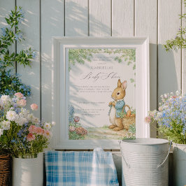 Convite Vintage Rabbit Garden Baby Shower