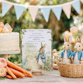 Convite Vintage Rabbit Garden Birthday