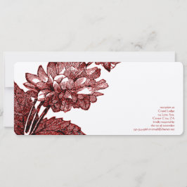 Convite Vintage Ranunculus Rosa Burgundy Casamento