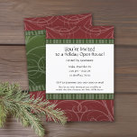 Convite Vintage Red and Green Corporate Art Deco Detalhado<br><div class="desc">Perfeito para uma casa aberta ou festa corporativa. Este design de deco de arte verde-burguesa e escura é preparado para qualquer festa de férias.</div>