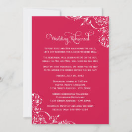 Convite Vintage Red Scrolls Ensaio de Casamento e Janto