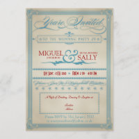 Vintage Red White e Blue Wedding Apenas Noite