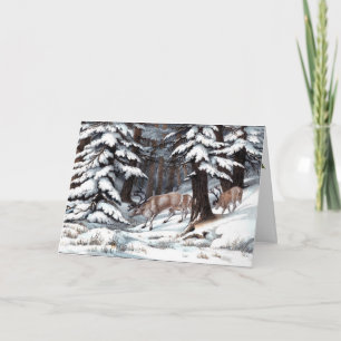 Convite Vintage Reindeer Christmas Greeting Invitations